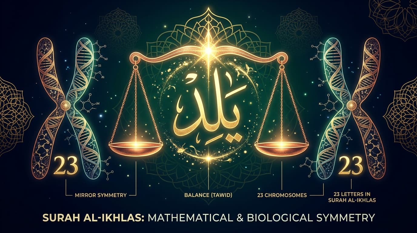 The Quadruple Symmetries of Surah Al-Ikhlas: Chromosomes, Gematria, and the Mathematics of Tawheed